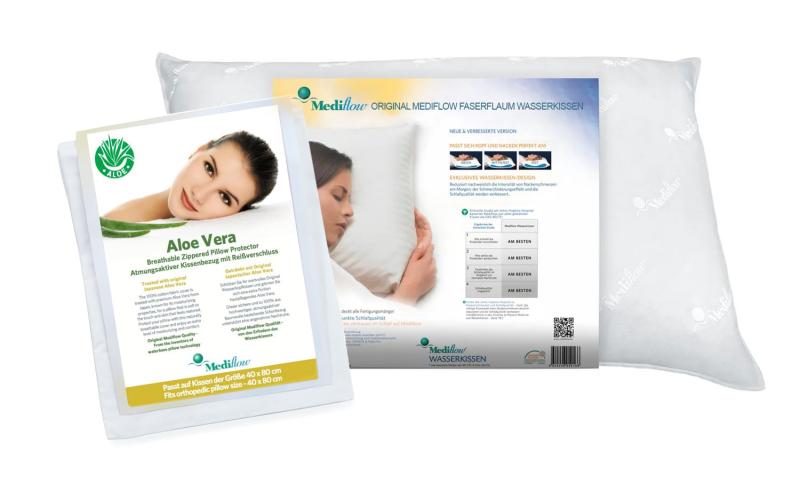 Preview: Mediflow Original Wasserkissen Faserflaum + Aloe Vera-Bezug Preview: Mediflow Original Wasserkissen Faserflaum + Aloe Vera-Bezug