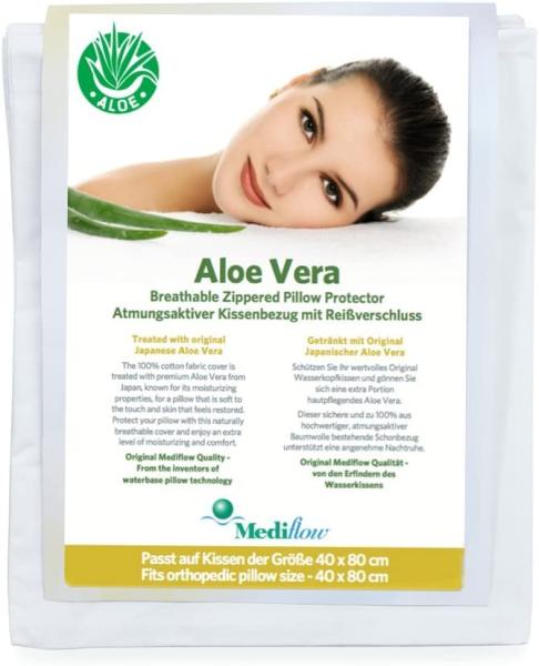 Preview: Mediflow Original Wasserkissen Faserflaum + Aloe Vera-Bezug Preview: Mediflow Wasserkissen inklusive Aloe Vera Schonbezug